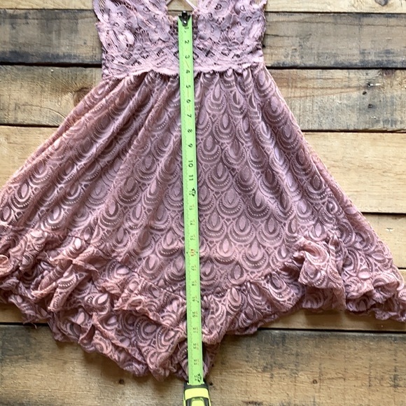 EUC Free People One Adella Burnout Lace Mini Pink Dress - Picture 11 of 14